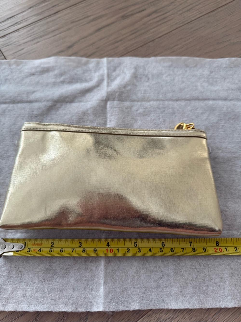 Gold Metallic Women’s Zipper Cosmetic Pouch Bag